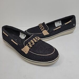 Grasshoppers Shoes Size 7 Flats Slip On Loafers Blue Fabric Round Toe‎ Comfort